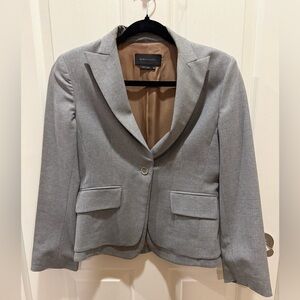 BCBGMaxAzria Light Gray Tailored Single-Button Blazer Sz XS Wool Blend